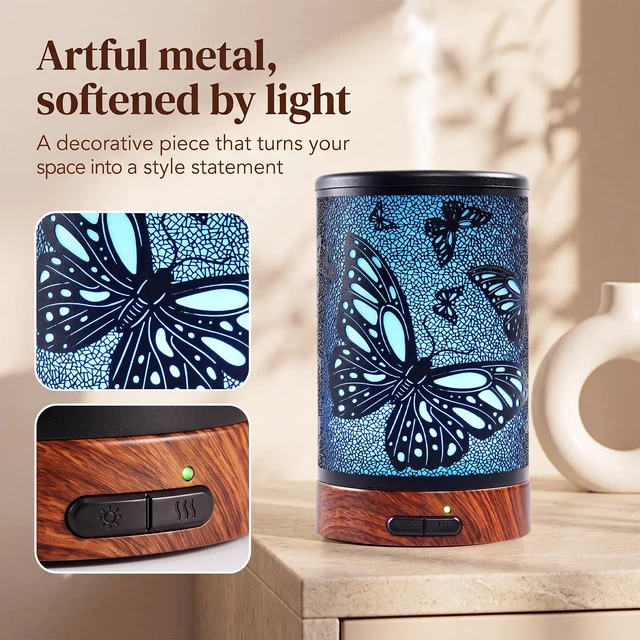 Alt view image 3 of 7 - Essential Oil Diffuser for Home Fragrance & Aromatherapy | 150ml Metal Ultrasonic Cool Mist Diffuser,7 Night Lights, Waterless Auto-Off, Quiet Diffuser for Bedroom, Gifts for Women