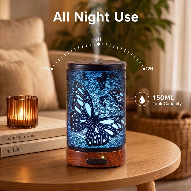 Alt view image 6 of 7 - Essential Oil Diffuser for Home Fragrance & Aromatherapy | 150ml Metal Ultrasonic Cool Mist Diffuser,7 Night Lights, Waterless Auto-Off, Quiet Diffuser for Bedroom, Gifts for Women