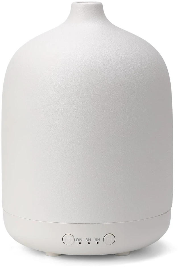 Main image of 250ml Ceramic Essential Oil Diffusers for Home, Aroma Defusers | Decorative Bedroom Aromatherapy Scent Air Diffuser Ultrasonic 250ml with Timed-White