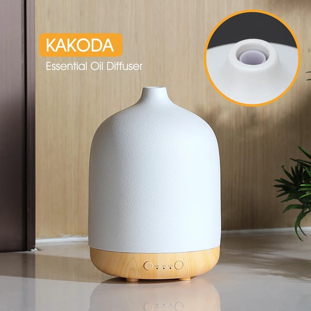 Alt view image 2 of 7 - 250ml Ceramic Essential Oil Diffusers for Home, Aroma Defusers | Decorative Bedroom Aromatherapy Scent Air Diffuser Ultrasonic 250ml with Timed-White