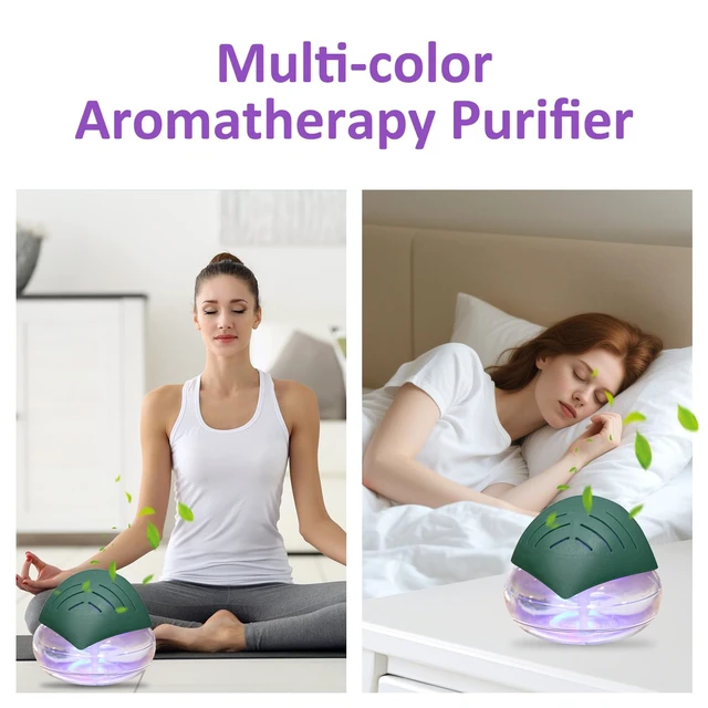 Alt view image 3 of 7 - Water Air Purifiers for Home, Air Washer Aroma Diffuser, Air Filter Washer Humidifier, Essential Oils Aroma Fresher With LED Night light for Office, Bedroom,Small Air Cleaner For Smoke and PetsGreen