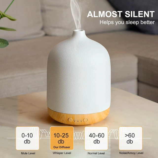 Alt view image 6 of 7 - 250ml Ceramic Essential Oil Diffusers for Home, Aroma Defusers | Decorative Bedroom Aromatherapy Scent Air Diffuser Ultrasonic 250ml with Timed-White