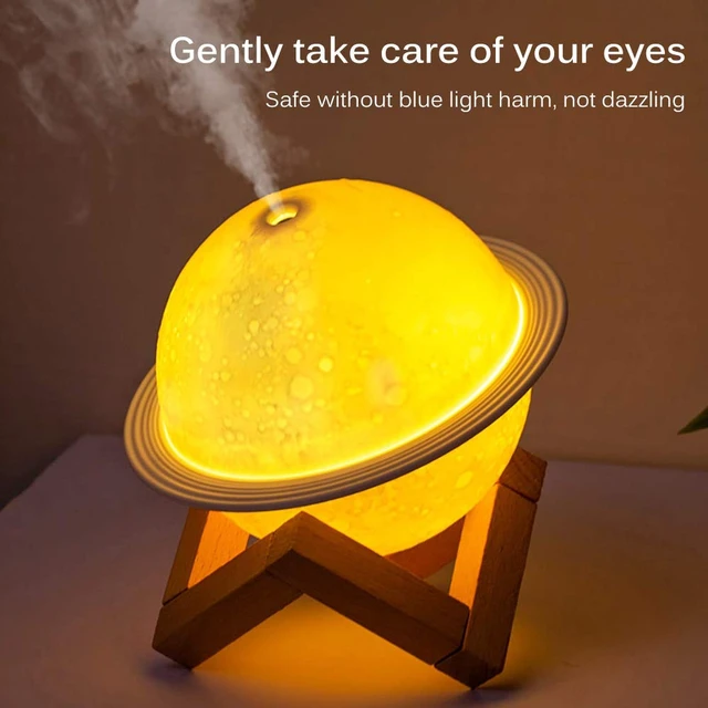 Alt view image 4 of 7 - Moon Lamp Humidifier, 200ml Moon Night Light&Humidifiers with USB Recharge | 3 Colors 3D LED Moon Light with Stand, 2 in 1 Aromatherapy Diffuser for Kids Friend Lover Birthday Gift Bedroom Home Decor