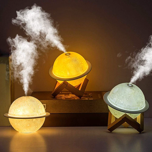 Alt view image 5 of 7 - Moon Lamp Humidifier, 200ml Moon Night Light&Humidifiers with USB Recharge | 3 Colors 3D LED Moon Light with Stand, 2 in 1 Aromatherapy Diffuser for Kids Friend Lover Birthday Gift Bedroom Home Decor