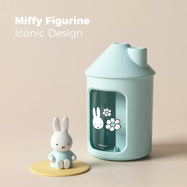 Alt view image 5 of 7 - X Miffy Double Spray Humidifier 2.0 Smart App-Control RGB LED, Mini Cute Humidifier with Night Light, 500ml for Bedroom, Nursery/Office - Blue
