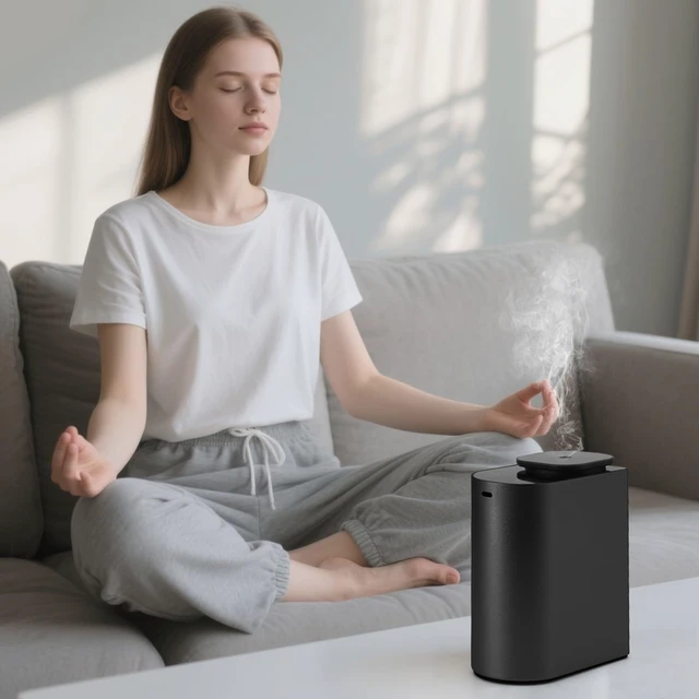 Alt view image 4 of 6 - Waterless Essential Oil Diffuser4000 mAh Large Battery, max 120ml Capacity, Suitable for Hotels, Large Rooms, Offices, bedroomsAluminum Alloy Desktop Scent Diffuser (Black)