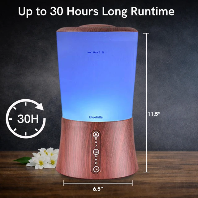 Alt view image 3 of 7 - 2L XL Essential Oil Diffuser Aroma Humidifier 2000 ML Dark Wood | 2000ML Capacity, High Mist Timer, Huge Coverage Area, For Big Living Room Home Baby Premium Long Lasting Diffuser 2L XL S3