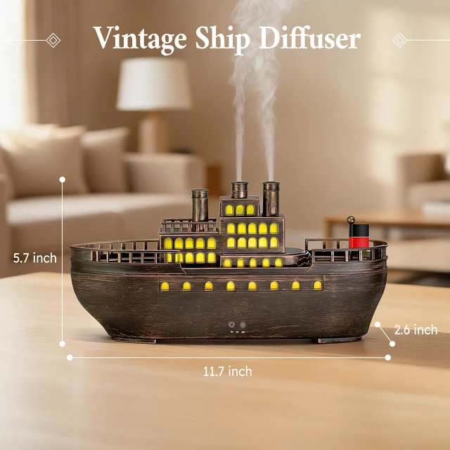 Alt view image 7 of 7 - Essential Oil Diffuser 250ml, Ultrasonic Titanic Humidifier with 7 Color LED Lights, Quiet Operation, Auto Shut-Off, Remote Control, Perfect for Home, Office, and Bedroom (Copper)