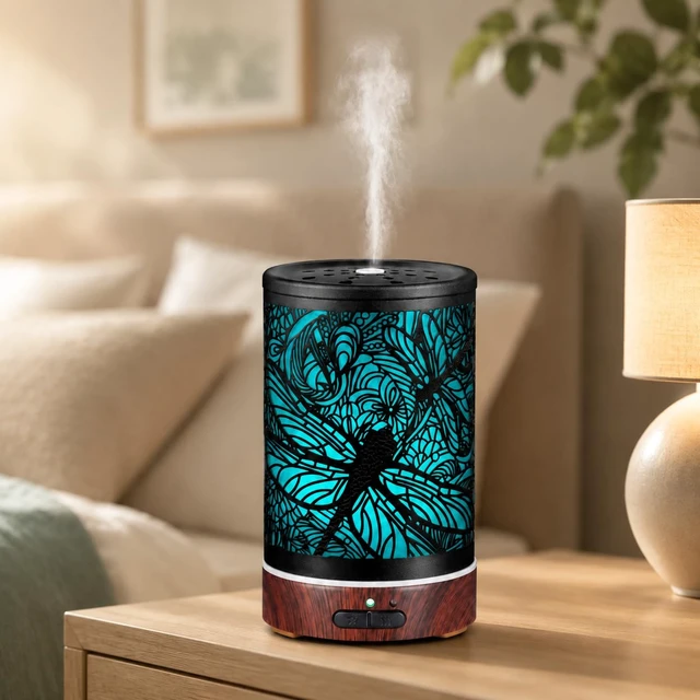 Alt view image 7 of 7 - Essential Oils Diffuser,Aromatherapy Diffuser,Birthday for Women Mom Grandma,Metal Cool Mist Humidifier with 7 Colors Lights Waterless Auto Off Air Diffusers (Dragonfly)