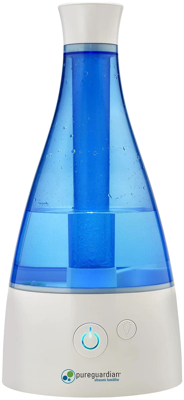 Main image of Ultrasonic Cool Mist Humidifier, 30 Hrs. Run Time, 0.5 Gal. Tank Capacity, 350 Sq. Ft. Coverage, Small Rooms, Quiet, Filter Free, Silver Clean Treated Tank, H940AR