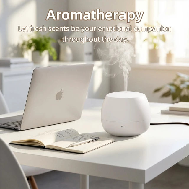 Alt view image 4 of 7 - Essential Oil Diffuser,Cool Mist Humidifier with 2 Modes, Auto-Off Function | Small Ultrasonic Aromatherapy Diffuser, Fragrance Aroma Diffuser for Bedroom, Home Essentials, Scent Diffuser 100ml, White
