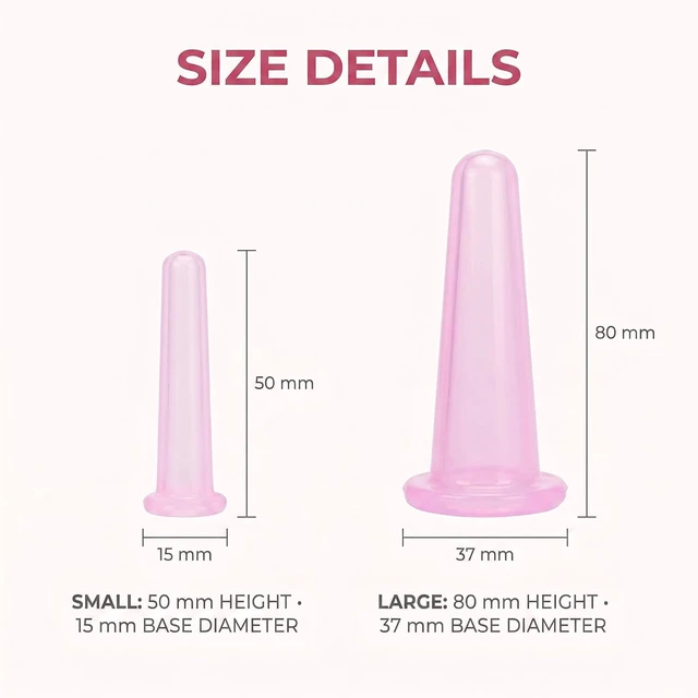 Alt view image 2 of 6 - 4Pcs Mini Massage Cupping Set Silicone Facial Cups Face Massager Helper Skin Care Neck Back Eyes Massaging Cup Safe to Use, Don't Worry About Burns (Pink)