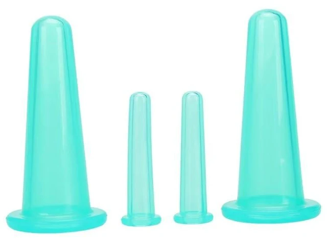 Main image of 4Pcs Massage Cupping Set Silicone Mini Facial Cups Face Massager Helper Skin Care Neck Back Eyes Massaging Cup Safe to Use, Don't Worry About Burns Health Care Products (Green)