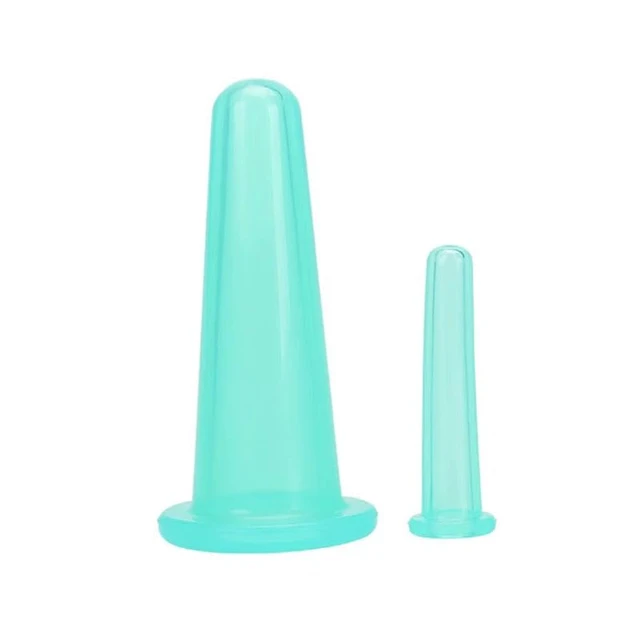 Alt view image 2 of 6 - 4Pcs Massage Cupping Set Silicone Mini Facial Cups Face Massager Helper Skin Care Neck Back Eyes Massaging Cup Safe to Use, Don't Worry About Burns Health Care Products (Green)