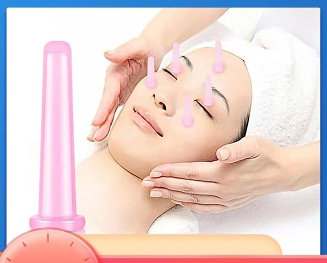 Alt view image 3 of 6 - 4Pcs Massage Cupping Set Silicone Mini Facial Cups Face Massager Helper Skin Care Neck Back Eyes Massaging Cup Safe to Use, Don't Worry About Burns Health Care Products (Green)