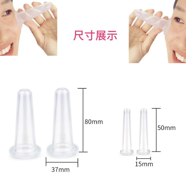 Alt view image 4 of 6 - 4Pcs Massage Cupping Set Silicone Mini Facial Cups Face Massager Helper Skin Care Neck Back Eyes Massaging Cup Safe to Use, Don't Worry About Burns Health Care Products (Green)