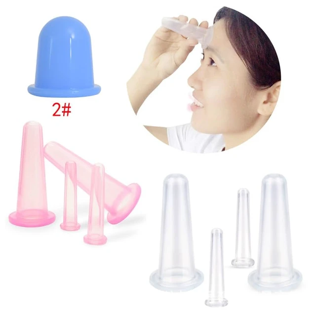 Alt view image 6 of 6 - 4Pcs Massage Cupping Set Silicone Mini Facial Cups Face Massager Helper Skin Care Neck Back Eyes Massaging Cup Safe to Use, Don't Worry About Burns Health Care Products (Green)