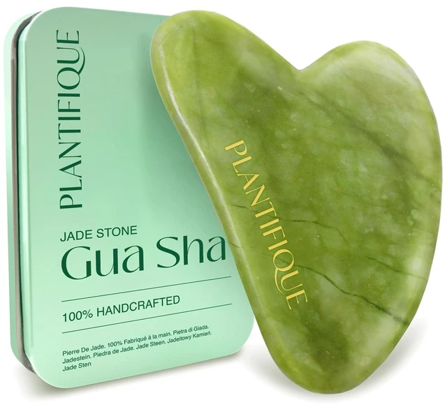 Main image of Jade Gua Sha Facial Tools Lymphatic Drainage Face Massager | Guasha Tool for Face Sculpting & Jawline Shaper Skincare Gift Reduces Puffiness & Relieves Tension