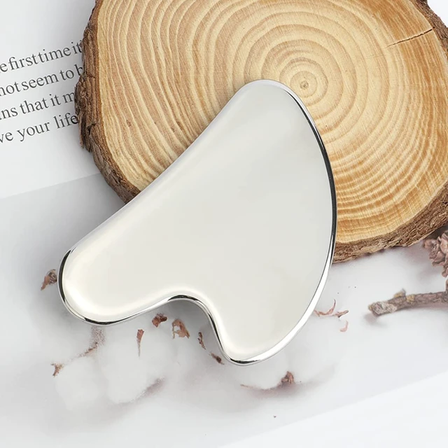 Alt view image 7 of 7 - Stainless Steel Gua Sha and Face Roller Set, Facial Tool for Face Sculpting, Metal Skin Care, Massager for Women