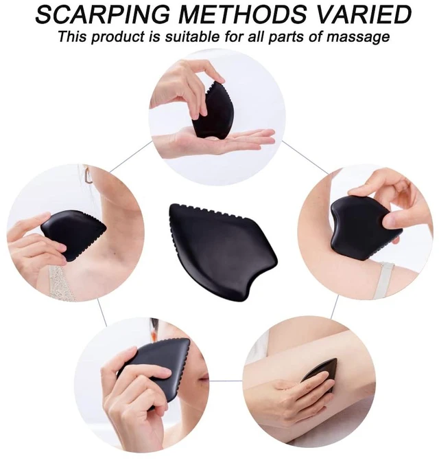 Alt view image 3 of 7 - Gua Sha Facial Massage Tools, BianStone Traditional Face & Body Massage Tool, Lymphatic Drainage Face Sculpting Tool, The Newly Upgraded Unique Tooth Edge
