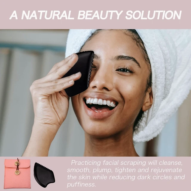 Alt view image 5 of 7 - Gua Sha Facial Massage Tools, BianStone Traditional Face & Body Massage Tool, Lymphatic Drainage Face Sculpting Tool, The Newly Upgraded Unique Tooth Edge