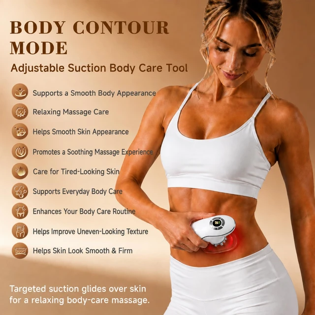 Alt view image 4 of 7 - 4-in-1 Face & Body Massager, 9-Level Suction,Cupping,Heat & Red Light Mode | Face Brush for Jawline & Neck ,Body Sculpting Machine, Lymphatic Drainage Massager with Suction for Arms, Legs, Stomach