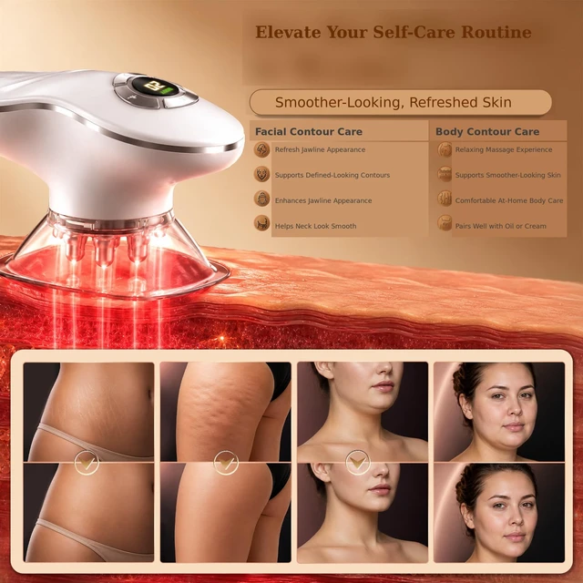 Alt view image 5 of 7 - 4-in-1 Face & Body Massager, 9-Level Suction,Cupping,Heat & Red Light Mode | Face Brush for Jawline & Neck ,Body Sculpting Machine, Lymphatic Drainage Massager with Suction for Arms, Legs, Stomach