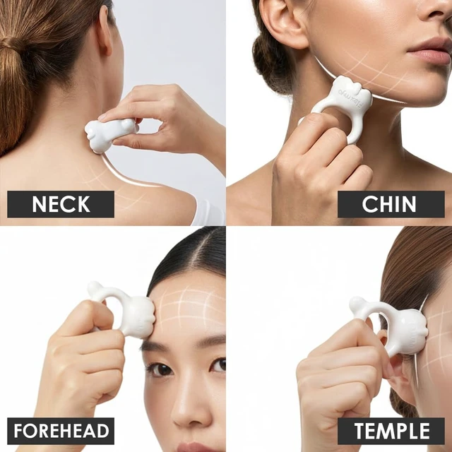 Alt view image 3 of 7 - Ceramic Ring Mini Gua Sha Fascia Tool. Face for Lift. Korean Beauty Massage | Natural Korean Face Massager for Lymphatic Drainage, Cellulite, Muscle Recovery & Trigger Point Relief