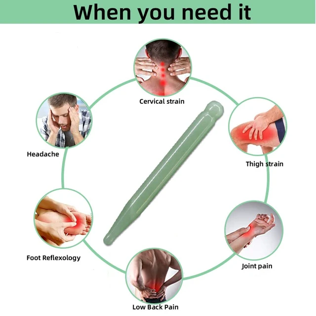 Alt view image 4 of 6 - Jade Acupuncture Pen Deep Tissue Gua Sha Massage Tools Natural Facial Tool Manual Acupuncture Massage Pen for Full Body