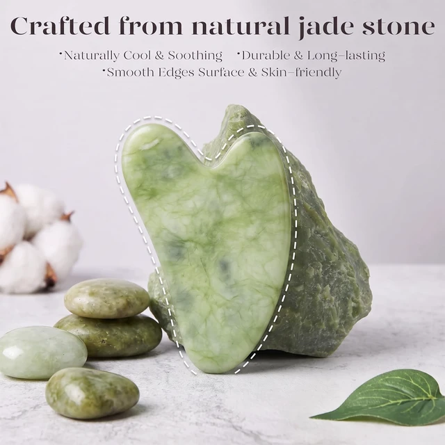Alt view image 3 of 7 - IcyMe Natural Jade Gua Sha Facial Tool-Green | Sculpt, Lift & Relieve Tension,Guasha Tool for Face with Smooth Cool Texture & Ergonomic Design , Self Care Gifts for Women