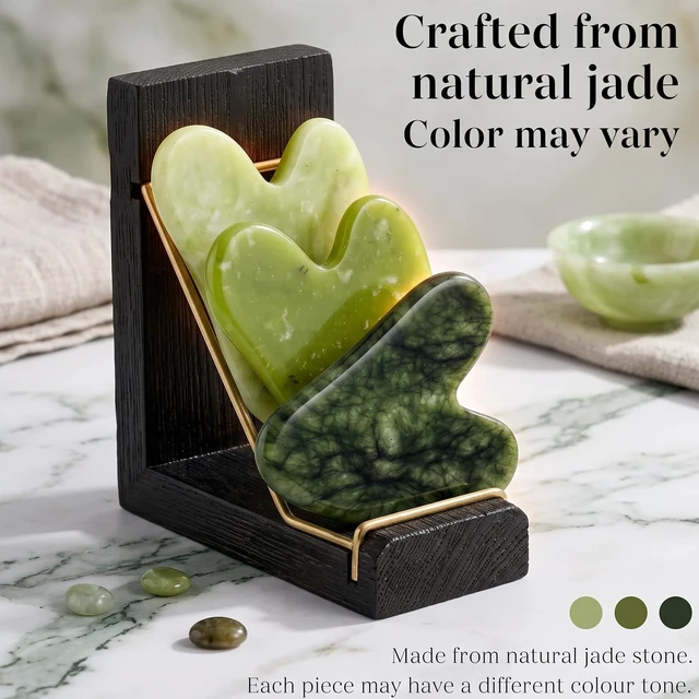 Alt view image 7 of 7 - IcyMe Natural Jade Gua Sha Facial Tool-Green | Sculpt, Lift & Relieve Tension,Guasha Tool for Face with Smooth Cool Texture & Ergonomic Design , Self Care Gifts for Women