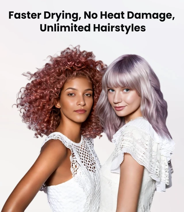 Alt view image 5 of 7 - Hair Dryer with Diffuser, High-Speed Ionic Travel Blow Dryer Fast Drying | Professional Quiet Compact Lightweight Hair Dryer with 5 Temps & 3 Speeds, Magnetic Nozzle, Reduce Frizz Damage for Women Men