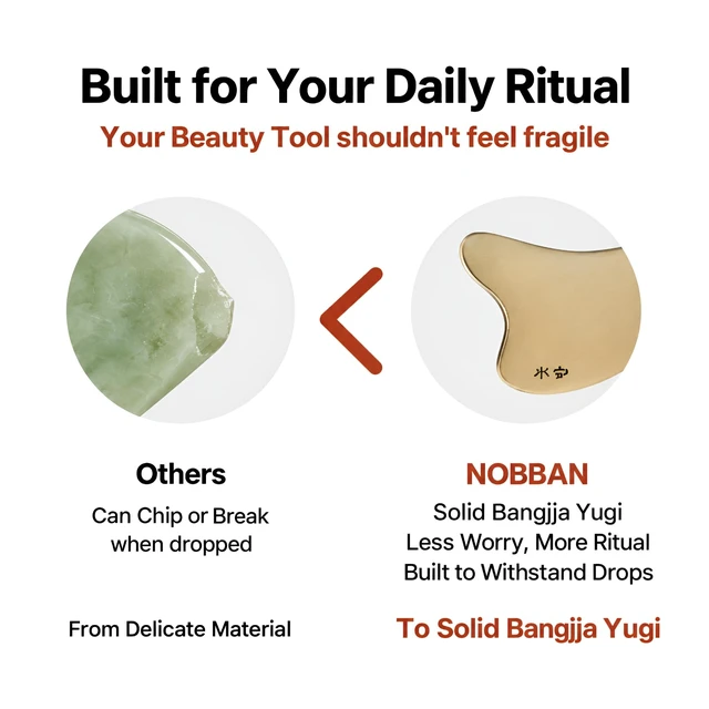 Alt view image 4 of 7 - Heart Gua Sha Facial Tool, Bangjja Yugi Korean Bronze (78:22 Alloy), Self-Sanitizing Metal Massager for Jawline Sculpting, V-Line Lifting & Face Massage