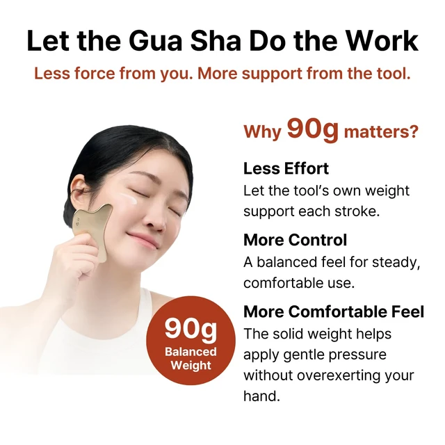 Alt view image 5 of 7 - Heart Gua Sha Facial Tool, Bangjja Yugi Korean Bronze (78:22 Alloy), Self-Sanitizing Metal Massager for Jawline Sculpting, V-Line Lifting & Face Massage