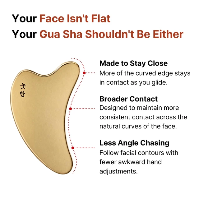 Alt view image 6 of 7 - Heart Gua Sha Facial Tool, Bangjja Yugi Korean Bronze (78:22 Alloy), Self-Sanitizing Metal Massager for Jawline Sculpting, V-Line Lifting & Face Massage