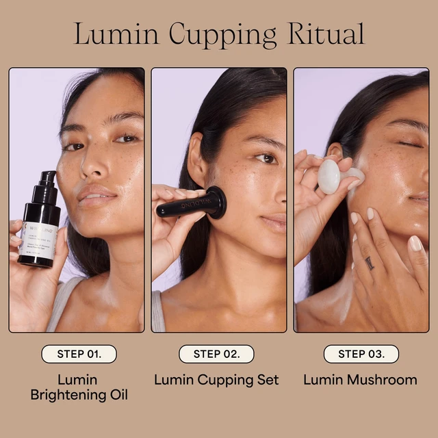 Alt view image 5 of 6 - Lumin Cupping Set I Facial Cupping Tools to Decrease Puffiness, Increase Collagen Production, Sculpt Cheeks + Chin, Detox + Clear Breakouts