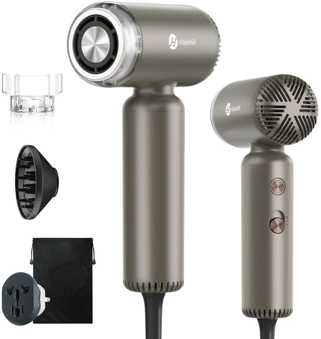 Main image of Dual Voltage Travel Hair Dryer, Lightweight Ionic Blow Dryer | Professional High-Speed Fast Drying, Compact Portabe Quiet Mini Hairdryer