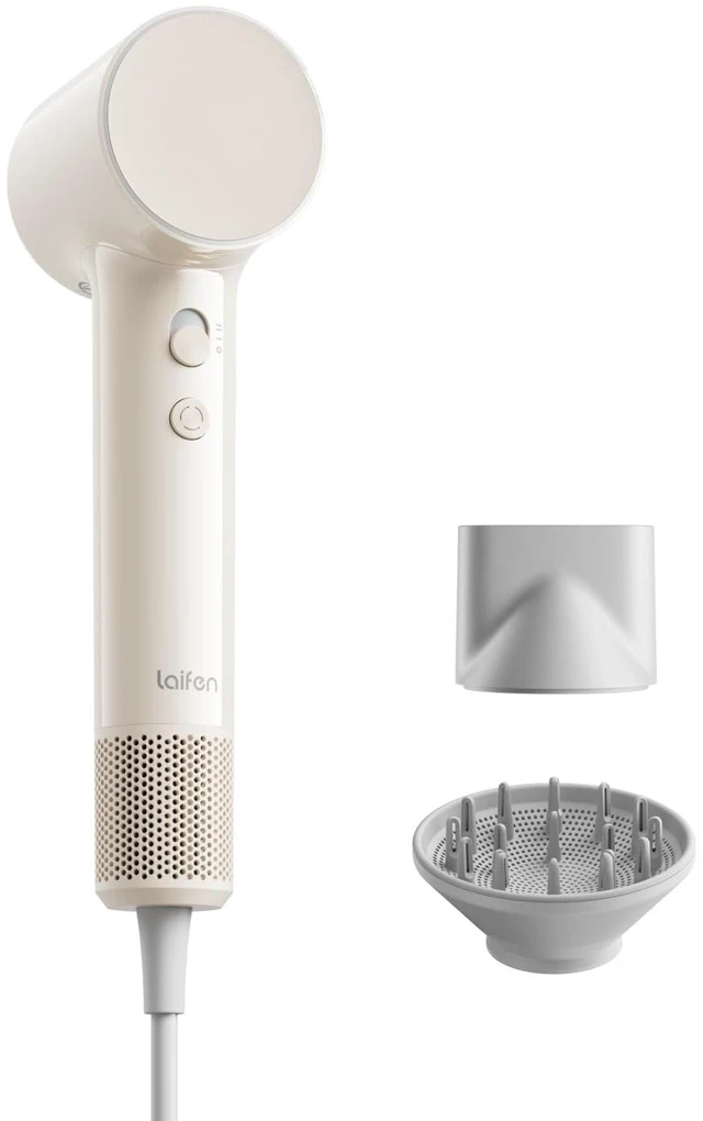Main image of Air Diffuser Hair Dryer, 15×High-Speed Blow Dryer for Women, Milktea | Perfect for Daily Use & Curly Hair, Palm-Sized, Mini HairDryer with Diffuser, Travel Hair Dryers for Women, Hair Accessories