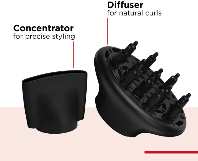 Alt view image 3 of 7 - Dry Max Hair Dryer with Diffuser for Natural Curls, Silver | 1875 Watts, Prevents Frizz, Speeds Drying Time, and Reduces Damage, Plus Concentrator for Precise Styling