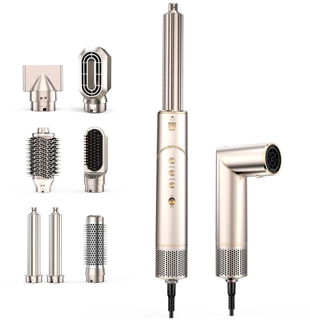 Main image of 7 in 1 High-Speed Hair Dryer Brush, 110,000 RPM Air Styler for Automatic Air Curling, Negative Ionic Hot Air Brush Set for Fast Drying, Volumizing & Frizz Control, Heat Protection Multi-Styler