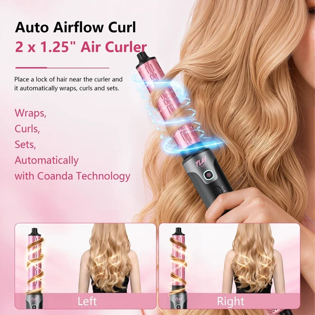 Alt view image 2 of 7 - 7-in-1 Air Styler Auto Wrap Curlers, Hair Dryer Brush w/Diffuser | Multi Styler Brush Blow Dryer, Thermal Brush & Paddle Brush for Fast Drying, Curls, Volumizing, Frizz-free & Smooth Blowouts