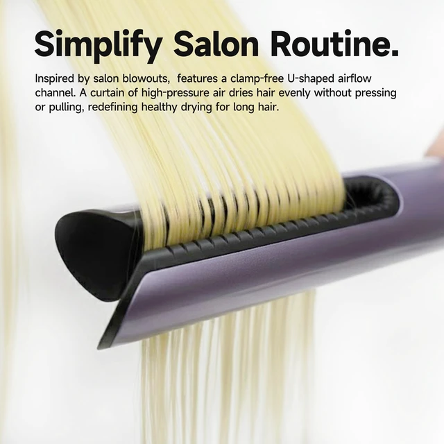Alt view image 2 of 7 - Air Gap Dryer, Clamp-Free Air Straightener & Blow Dryer 2-in-1 for Fine, Wavy, Straight 1A-2B & Asian Hair, Lightweight Blowout Styler, No Heated Plates, Not for Coarse/Curly 2C-4C