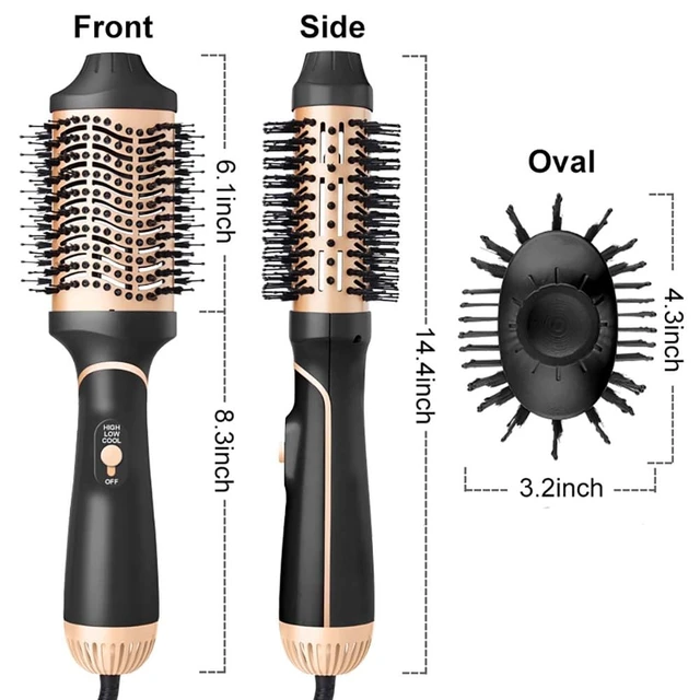 Alt view image 2 of 7 - Hair Dryer Brush Blow Dryer in One Step, Upgraded 4 in 1 Hair Dryer and Styler Volumizer with Negative Ion Anti-frizz Ceramic Titanium Barrel Hot Air Brush Hair Straightener (Golden, Large)