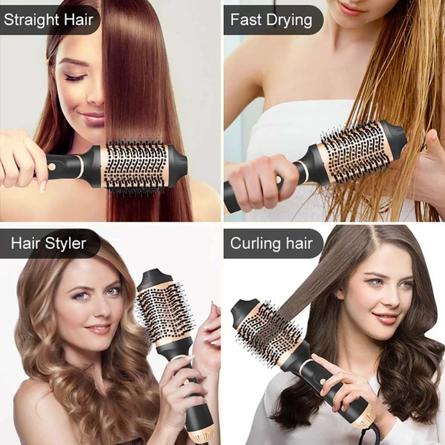 Alt view image 6 of 7 - Hair Dryer Brush Blow Dryer in One Step, Upgraded 4 in 1 Hair Dryer and Styler Volumizer with Negative Ion Anti-frizz Ceramic Titanium Barrel Hot Air Brush Hair Straightener (Golden, Large)