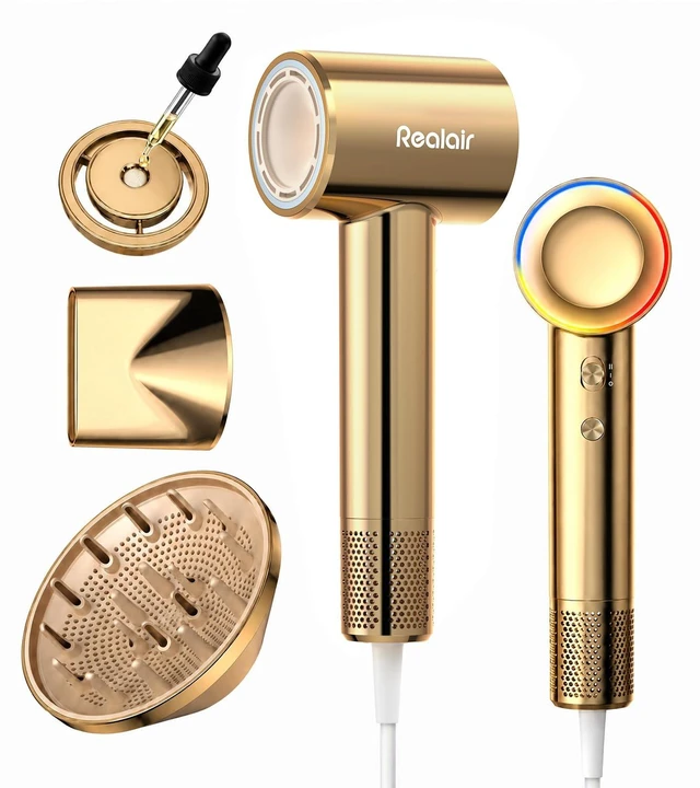 Main image of High-Speed Ionic Hair Dryer, Blow Dryer with Essential Oil & Diffuser | 200M Negative Ionic Blow Dryer, 110,000 RPM Motor, 3 Attachments Intelligent Heat Control, Lightweight, Low-noise