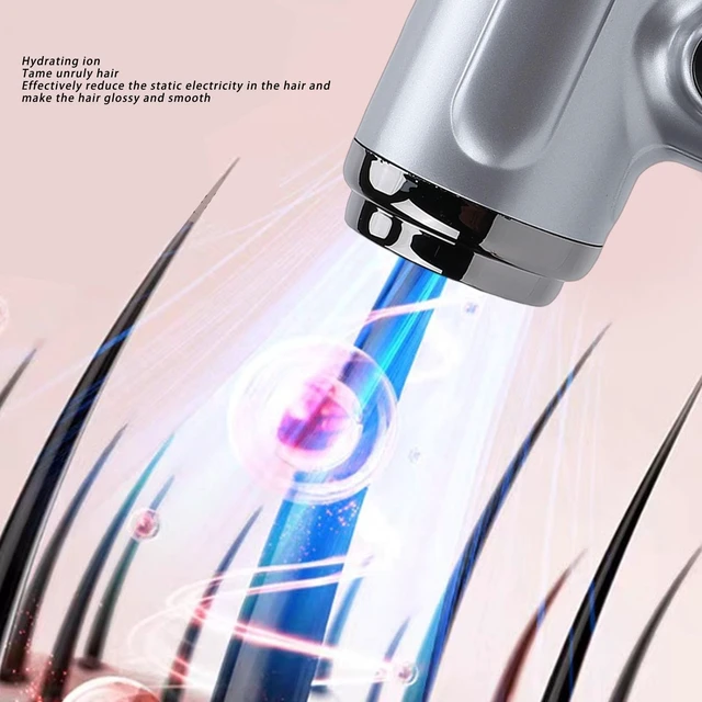 Alt view image 7 of 7 - Cordless Hair Dryer for Travel, Portable Blow Dryer Fast Drying, 200W, 15600mAh USB Rechargeable, USB C Charging, Hot/Cool Wind, with Nozzle, for Camping Dorm Home Use