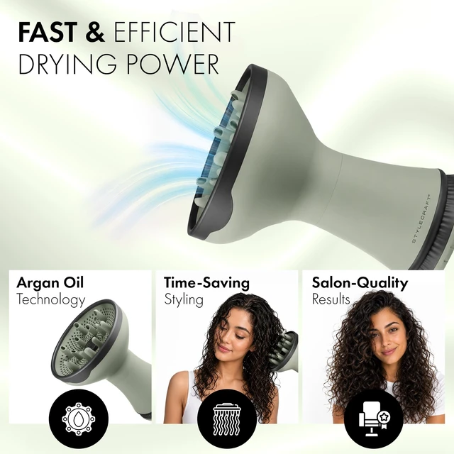 Alt view image 4 of 7 - Sage 2-in-1 Diffuser Hair Dryer for Curly Hair & Defined Styling | 2-IN-1 Diffuser & Hair Dryer with an integrated diffuser, designed to define curls, reduce frizz and amplify volume and shine
