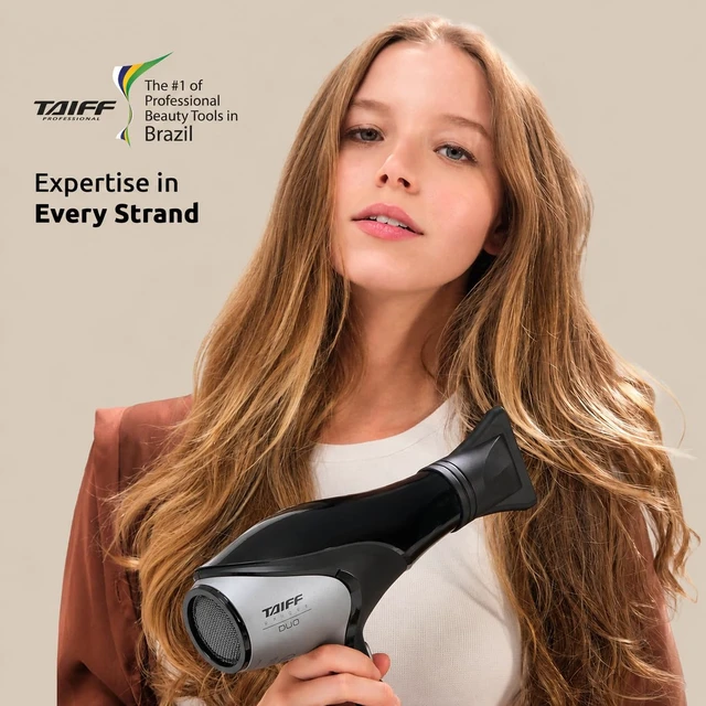 Alt view image 5 of 7 - Unique Duo Professional Hair Dryer | 127V 1875 Watt AC Motor | Ionic Tourmaline & Ceramic Titanium Technology Blow Dryer with 2 Concentrator Nozzles | Gray