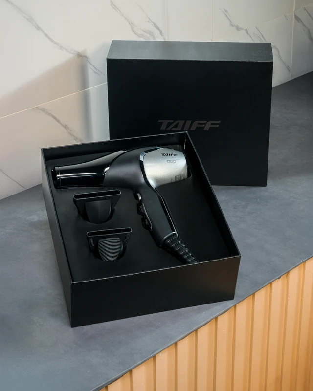 Alt view image 6 of 7 - Unique Duo Professional Hair Dryer | 127V 1875 Watt AC Motor | Ionic Tourmaline & Ceramic Titanium Technology Blow Dryer with 2 Concentrator Nozzles | Gray