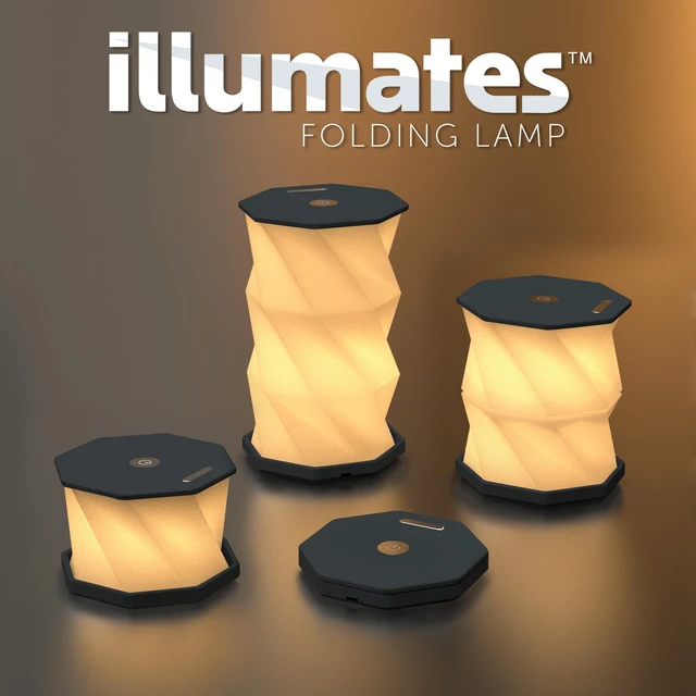 Alt view image 7 of 7 - Origami Expanding Foldable LED Desk Lamp USB Rechargeable & Portable - Dimmable Touch Control Light with Adjustable Height up to 8.25" for Office, Travel, Bedside - Sleek & Modern Design (Black)